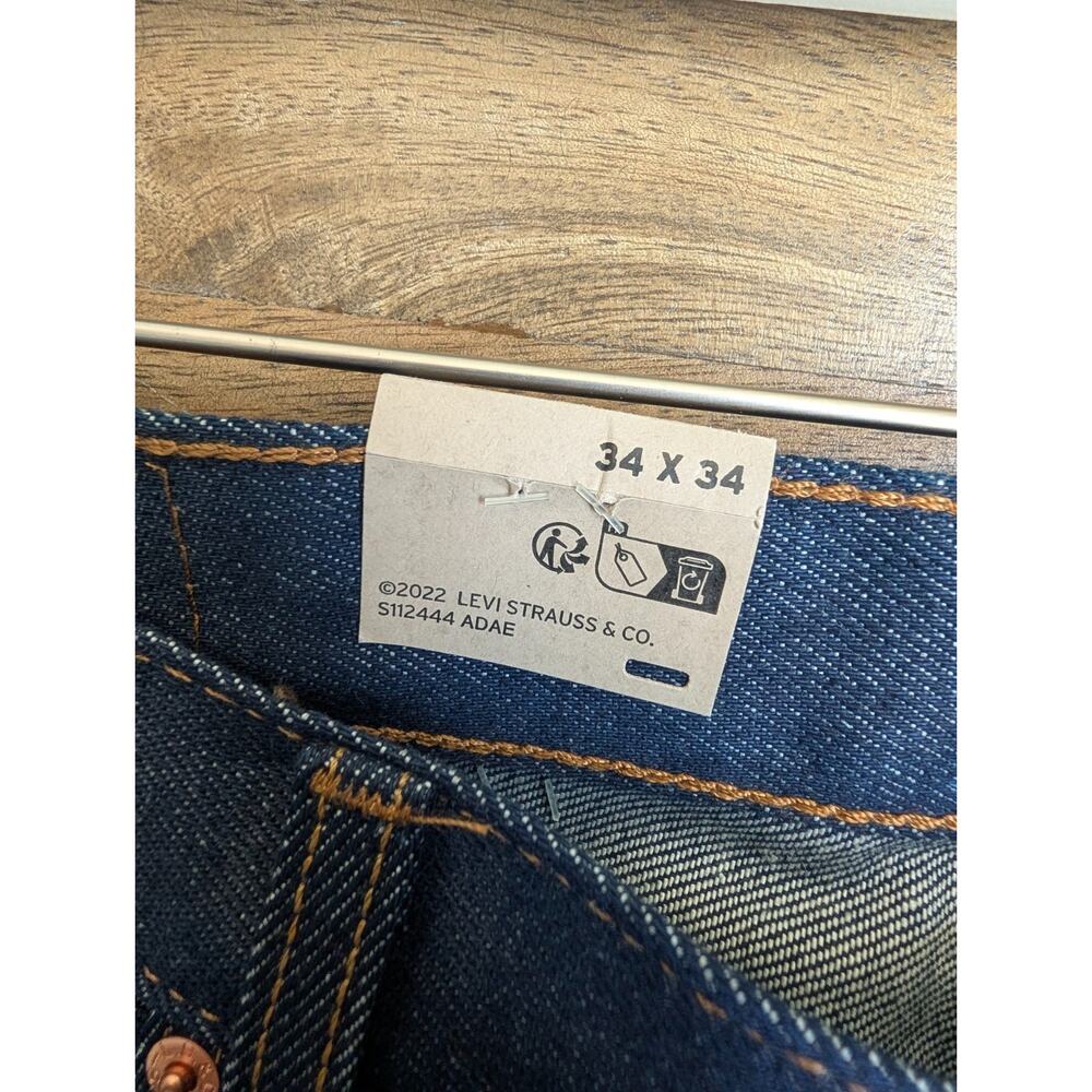 NWT Levi's 501 Original Shrink-To-Fit Jeans Mens 34x34 Blue Denim Straight Leg - Picture 4 of 8
